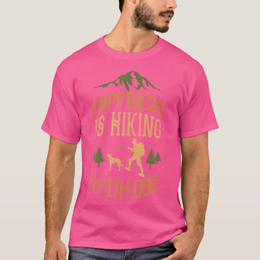 Met hond grappig wandelen t-shirt (Voorkant)