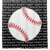 Met honkbal verhulde tekst Ontwerpgordijn Douchegordijn (Voorkant)