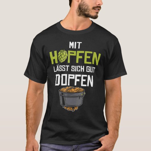 Met Hopfen kan goed Dopfen in Nederlands Oven Geze T-shirt (Voorkant)