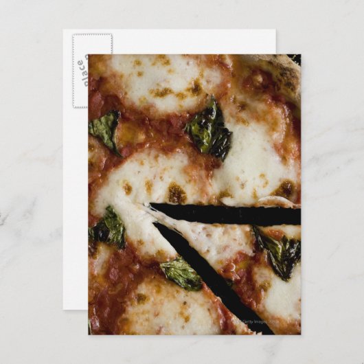 met hout gestookte kaas pizza briefkaart (Voorkant / Achterkant)