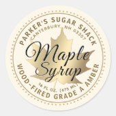 Met hout gestookte mansiroop label met goudmakreel (Voorkant)