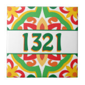 Met huisnummer Azulejos, decoratief patroon, Tegeltje (Voorkant)