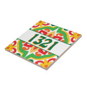 Met huisnummer Azulejos, decoratief patroon, Tegeltje (Zijkant)
