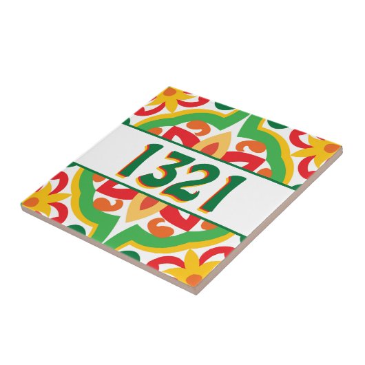 Met huisnummer Azulejos, decoratief patroon, Tegeltje (Zijkant)