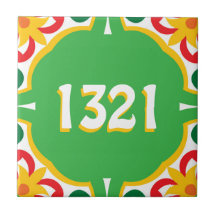 Met huisnummer Azulejos, decoratief patroon,