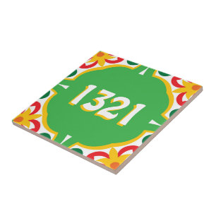 Met huisnummer Azulejos, decoratief patroon, Tegeltje
