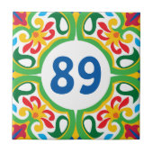 Met huisnummer Azulejos, decoratief patroon, Tegeltje (Voorkant)