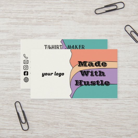 Met Hustle T-Shirt Maker Visitekaartje (Voorkant / Achterkant in situ)