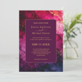 Met huwelijksdetails Celestial Elegance Kaart (Staand voorkant)