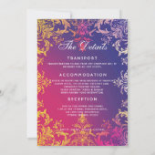 Met huwelijksdetails Radiant Romance Kaart (Achterkant)