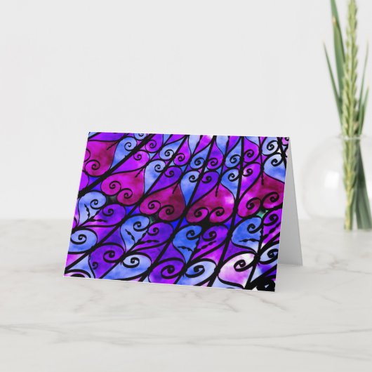 Met ijzer beklede harten kaart (Voorkant)