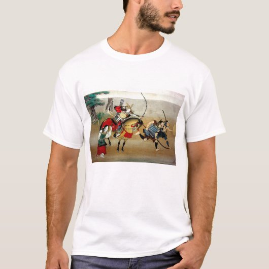Met infanterie valt Samurai de horseback aan T-shirt (Voorkant)