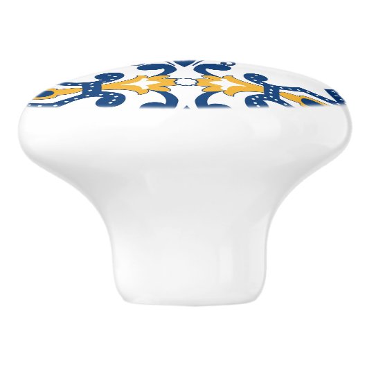 Met initiaal 💛 blauw 💙 geel Azulejos Keramische Knop (Zijkant)