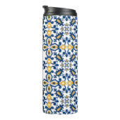 Met initiaal 💛 blauw 💙 geel Azulejos Thermosbeker (Geroteerd rechts)