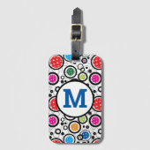 Met initiaal Patroon met Pickleballen Bagagelabel (Voorkant (verticaal))