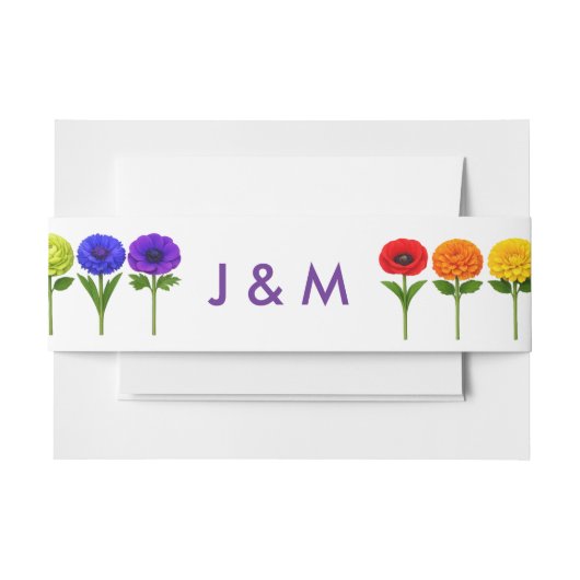💍Met initialen Bloeien Samen Uitnodigingen Wikkel (Voorkant Voorbeeld)