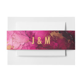 Met initialen Celestial Elegance  Marble Symphony Uitnodigingen Wikkel