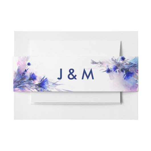 💍Met initialen Cornflower Reverie  Uitnodigingen Wikkel (Voorkant Voorbeeld)