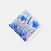💍 met initialen Cornflowers en Lavendel Elegance Servet (Hoek)