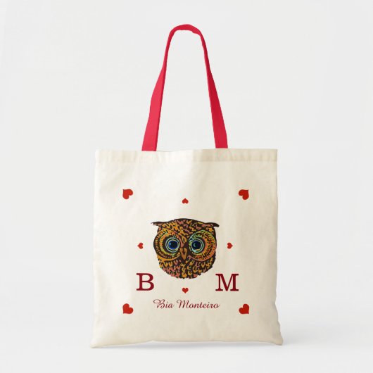 met initialen en op maat gemaakte naam tote bag (Voorkant)