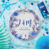 💍Met initialen Korenbloemen en Lavendel Papieren Bordje (Feest)