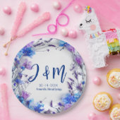 💍Met initialen Korenbloemen en Lavendel Papieren Bordje (Feest)
