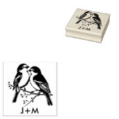 Met initialen 🌈 Regenboog Lovebirds Rubberstempel (Gestempeld)