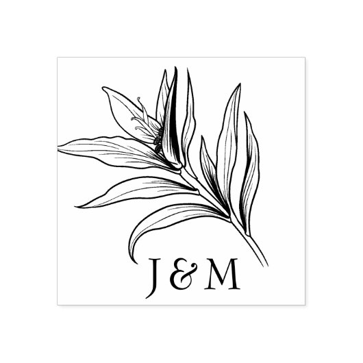 Met initialen Vogels van het Paradijs Bliss Rubberstempel (Afrduk)