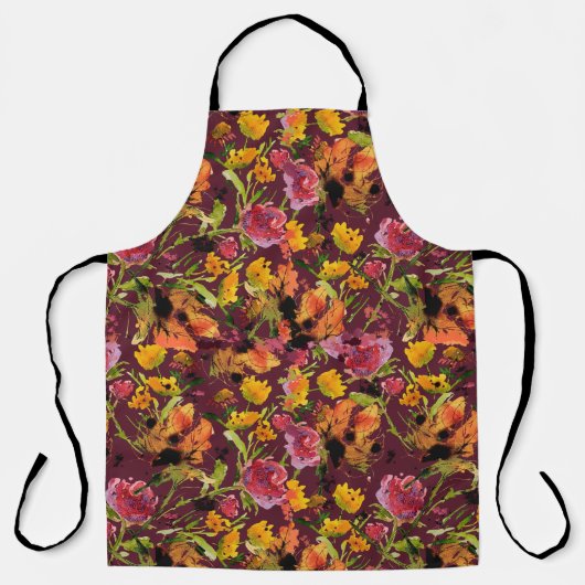 Met inkt handgeschilderd all-over print schort (Voorkant)