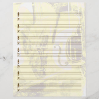 Met instrumenten gewaardeerd kantoorpapier in goud