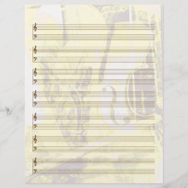 Met instrumenten gewaardeerd kantoorpapier in goud (Voorkant)