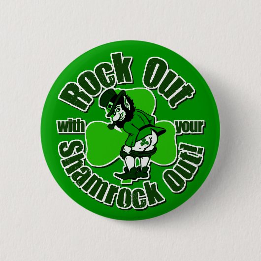 Met je Shamrock uit! Ronde Button 5,7 Cm (Voorkant)