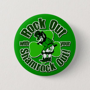 Met je Shamrock uit! Ronde Button 5,7 Cm