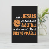 met jesus in haar hart basketbal t-shirts (Staand voorkant)