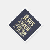 Met Jezus in haar hart een viool in haar hand Servet (Hoek)