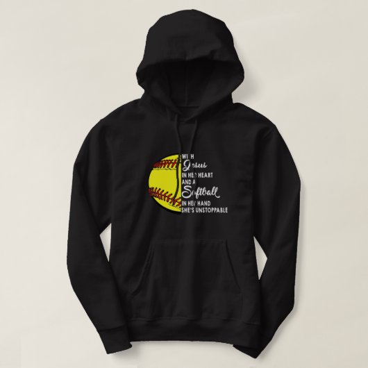 Met Jezus in haar hart een wasbal in haar handen Hoodie (Design voorkant)