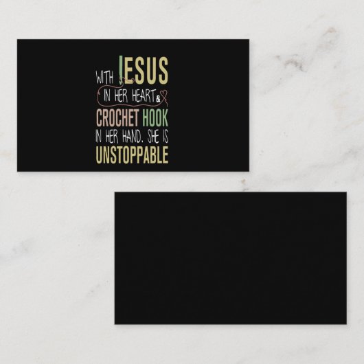 Met Jezus in haar hart hakt de kroeg in haar hand Visitekaartje (Voorkant / Achterkant)