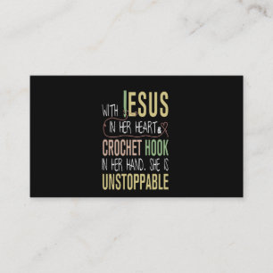 Met Jezus in haar hart hakt de kroeg in haar hand Visitekaartje