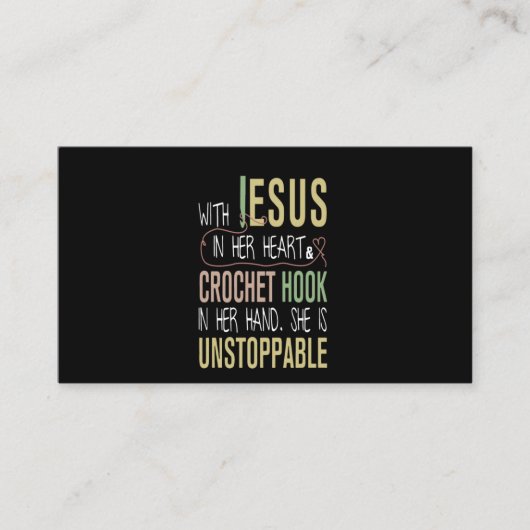 Met Jezus in haar hart hakt de kroeg in haar hand Visitekaartje (Voorkant)
