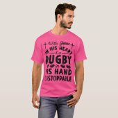 Met Jezus in het hart is hij een onstuitbare rugby T-shirt (Voorkant volledig)