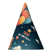 Met joint beer Hete Luchtballon Twins 1e Verjaarda Feesthoedjes (Rechts)