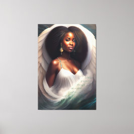 Met jou Afro-Amerikaanse engel Schrift Canvas Afdruk