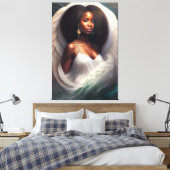 Met jou Afro-Amerikaanse engel Schrift Canvas Afdruk (Insitu (Slaapkamer))