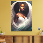 Met jou Afro-Amerikaanse engel Schrift Canvas Afdruk (Insitu (Woonkamer))