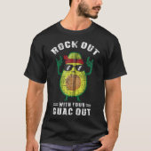 Met jouw Guac uit, Avocado Rock n Roll. T-shirt (Voorkant)