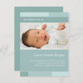 Met Joy Blue/Aqua · Aankondiging Baby (Voorkant / Achterkant)