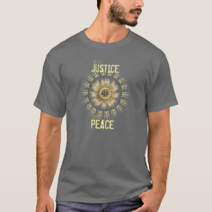 Met justitie komt de T-shirt voor de vrede