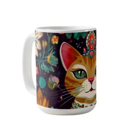 Met juwelen gekroonde kat koffiemok
