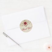 met juwelen getooid Roos |  Crimson Grunge Bedankt Ronde Sticker (Envelop)