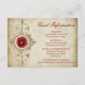 met juwelen getooid Roos | Crimson Grunge Gasteng Informatiekaartje (Voorkant)